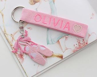 Personalized Name Tag, Pink Personalized Embroidery Name tag, Bag Tag, Key chain,  Custom key ring, School bag name tag,  Personalized Gift