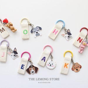 Personalized Name Tag, Bag Tag, Initial embroidery key chain, Alphabet key ring, Teacher gift, Custom key ring, Personalized Gift image 2