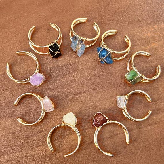 Gemstone Adjustable Rings