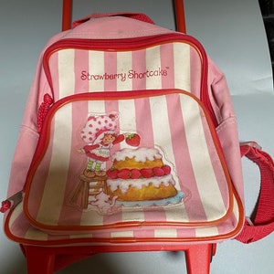 Vintage Strawberry Shortcake Bag with Wheels and Retractable Handle