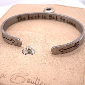 Pulseira ajustável de positividade • Pulseira de motivação • Joias de afirmação • Presente para ela • Presente gravado • Pulseira de amizade significativa