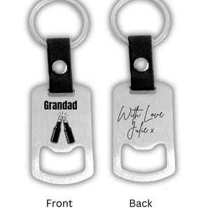 Custom Grandad Engraved Bottle Opener Keyring – Personalized Father’s Day Gift Personal Message or Granpa Quote, Thoughful Gift For Him