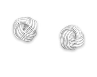 925 Sterling Silver Knot Push-Back Miniature Stud Earrings – Elegant and Timeless Dainty Silver Jewelry for Women and Children