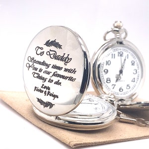 Personalised Engraved Pocket Watch Fathers day Gift Wedding Gift Xmas Gift Best Man Groomsman Page Boy Birthday Gift Christmas Gift