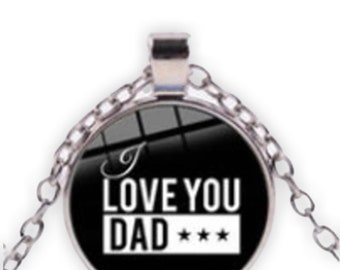 I Love You Dad Necklace • Fathers Day Necklace • Gift For Dad • Mens Jewellery • Gifts For Him • Husband Gifts • Dad Jewelry• Dads Birthday