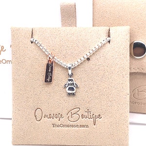 Mini Pinguin Halskette • Kinderschmuck • Baby Schmuck • Tier Halskette • Vogel Anhänger • Kleinkind Schmuck • Niedliche Pinguin Geschenke