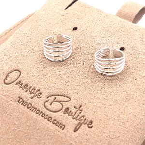 Silver Ear Cuffs • Wide Organic Finish Ear Cuff • Ear Climber • Cartilage Earring • Clip on Earring • Boho Earrings • Ear Wraps • Bestseller