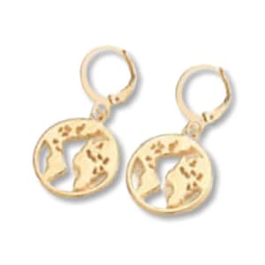 Boucles d'oreilles carte du monde à dos levier doré • Boucles d'oreilles terre • Bijoux de voyage • Bijoux globe • Boucles d'oreilles cercle • Boucles d'oreilles de voyage Wanderlust