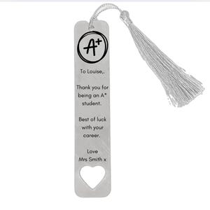 A Student Engraved Stainless Steel Bookmark – Personalized Gift from Teacher to Student, School Leavers, Thoughtful Gift For Book Lovers