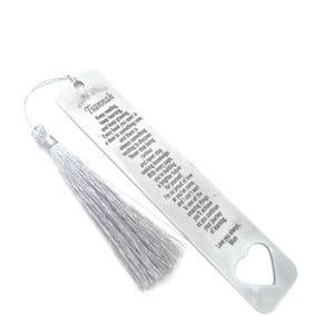 Engraved personalised book mark in Stainless steel