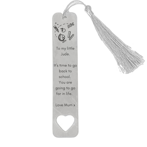 Back to School Engraved Stainless Steel Bookmark – Personalised Custom Name or Message Double-Sided Thoughtful Gift For Book Lovers Readers