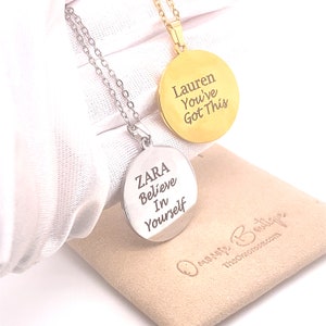 Collar de afirmación positiva • Joyas motivadoras • Regalos de positividad • Collar de amor propio • Collar con nombre personalizado • Collar de confianza