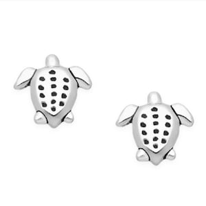 Turtle Stud Earrings • 925 Sterling Silver • Sea Turtle Jewelry • Children's Mini Earrings • Animal Earrings • Baby Earrings • Turtle Gift