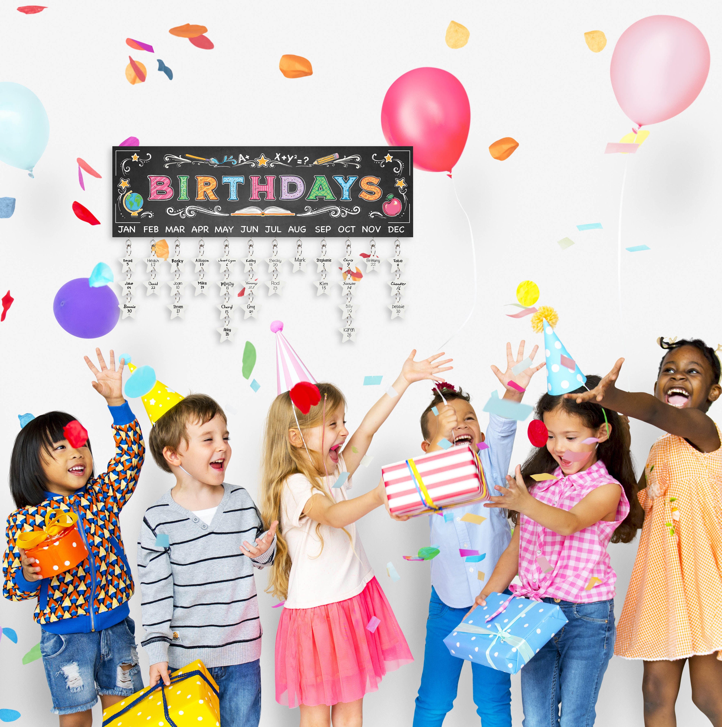 Black Classroom Birthday Sign Board with 30 Wood Stars | Etsy