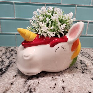 Unicorn Garden with Ceramic Planter, Seed and Soil Pack, and Activity Card-PERSONALIZED Girl Birthday Gift