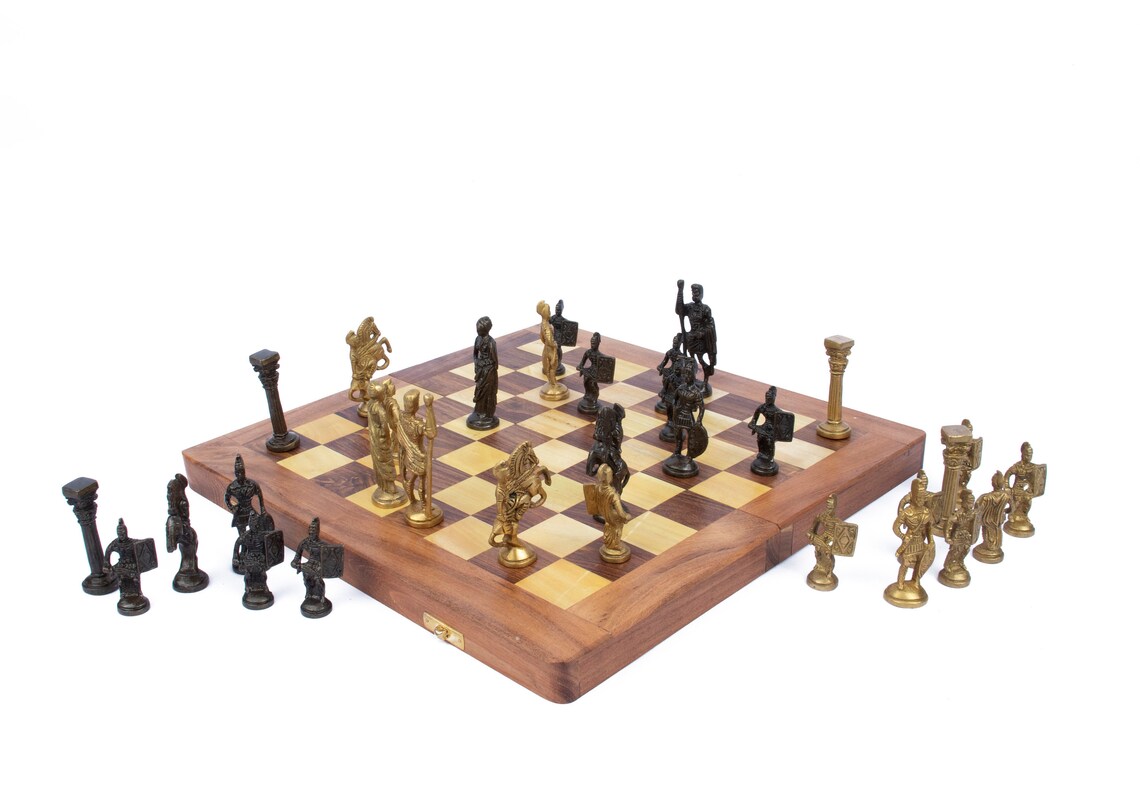 Handmade Wooden Table Chess Foldable with Storage Box 14 Etsy