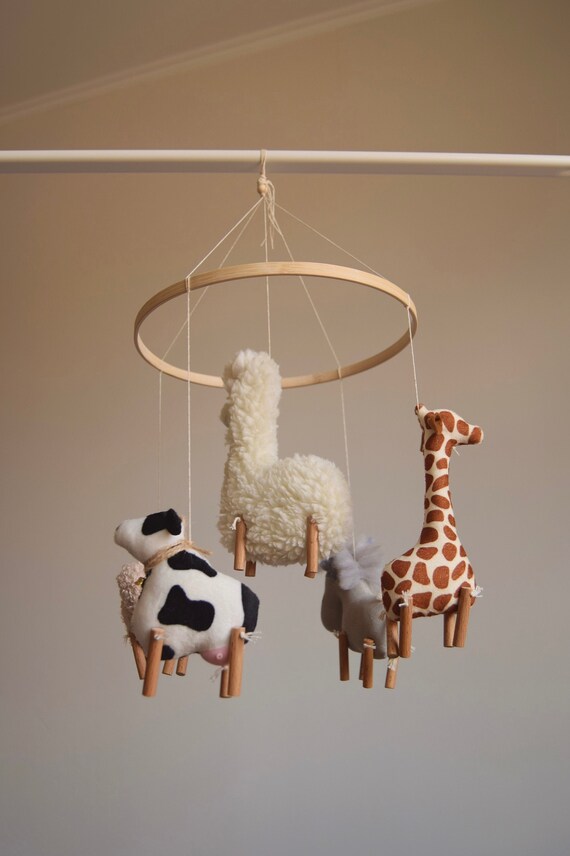 Farm nursery mobile ceiling mobile rustic mobile nursery Etsy