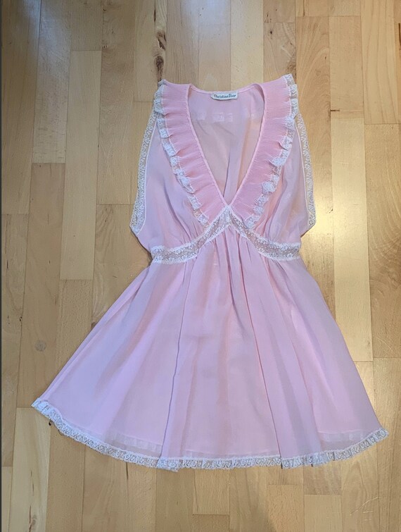 Vintage pink Dior babydoll dress