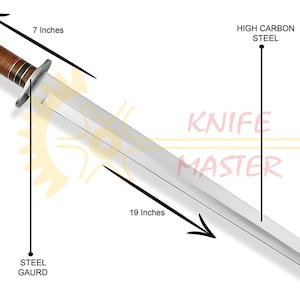 Beautiful Custom Handmade High Carbon Steel Sword With Sheath