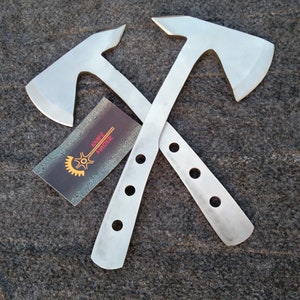 Throwing Axe 10&quot; Stainless Steel 2 Pieces With Leather Cover