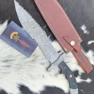 Beautiful Custom Handmade Damascus Steel Bowie Knife
