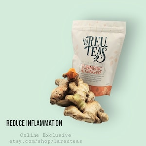 Wellness - Turmeric and Ginger Tea 4oz Pks. Decrease Inflammation-Relief Chronic Pain- Reduce Nausea - Improve Your Immune Function.