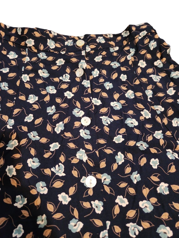 Vintage 90s Byers Navy and Floral Circle Skater A… - image 2