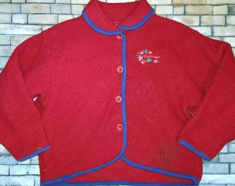 Vintage Oshkosh B'gosh Red Fleece Jacket Kids Size 4