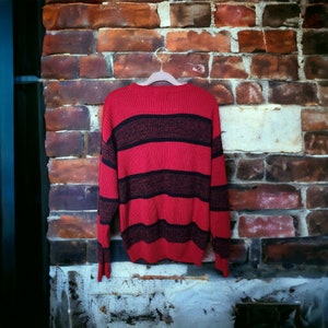 Vintage 90s High Sierra Freddy Krueger Striped Grandpa Sweater Large image 1