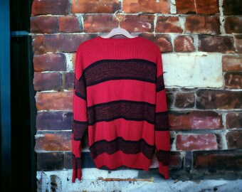 Vintage 90s High Sierra Freddy Krueger Striped Grandpa Sweater Large