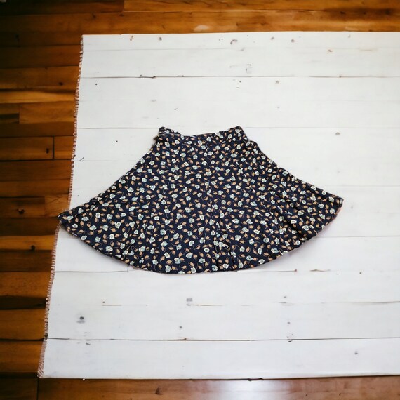 Vintage 90s Byers Navy and Floral Circle Skater A… - image 3