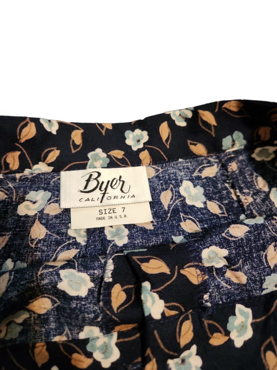 Vintage 90s Byers Navy and Floral Circle Skater A… - image 5