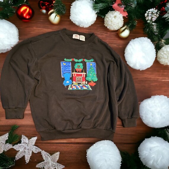 Vtg 90s Nutcracker Christmas Sweatshirt Ugly Wome… - image 1