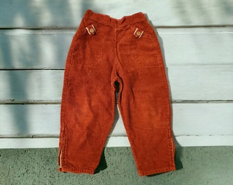 Vintage 70s 80s Stoneswear Brown Corduroy Pants Unisex Kids Sz 4