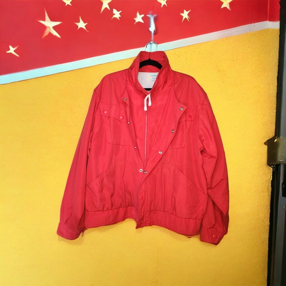 Vintage 90s London Fog Red Zip-up Windbreaker Men… - image 1