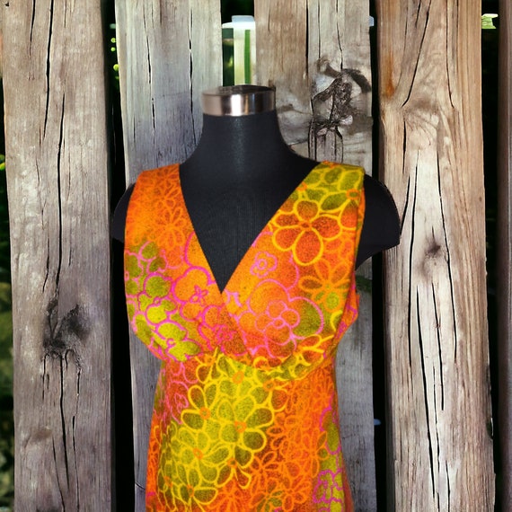 Vintage 60s 70s Hukilau Fashions Bright Day Glo M… - image 2