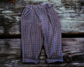 Vintage 90s Wild Boys Plaid Cotton Flannel Pants Toddler Size 3T