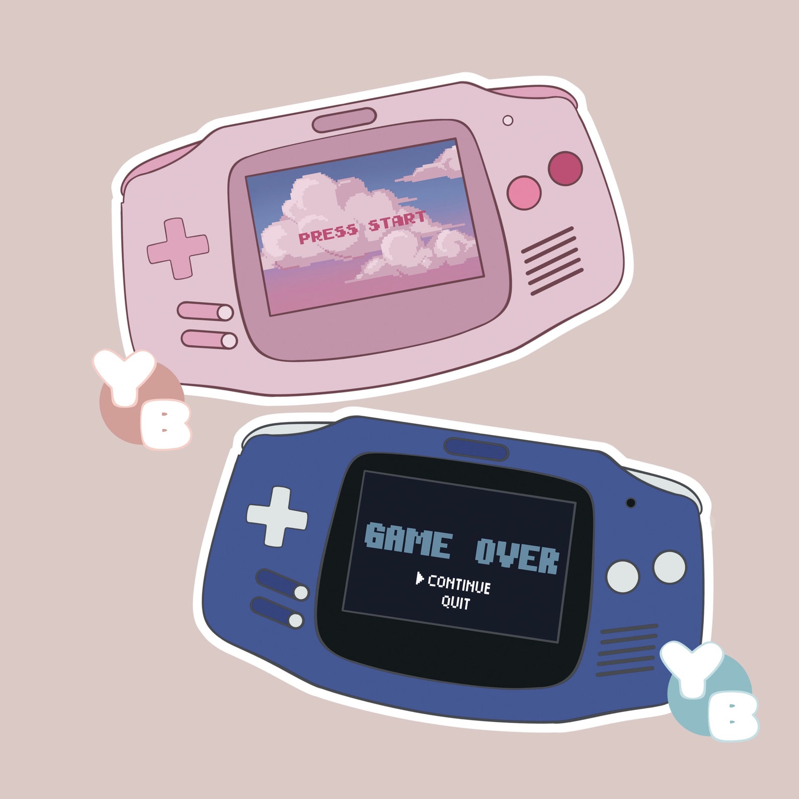 Game Boy Advanced Art Stickers laminated stickers Etsy