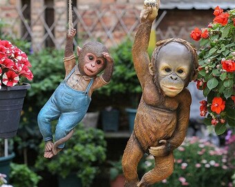 Visa Onverschilligheid salami Outdoor Monkey Statue - Etsy