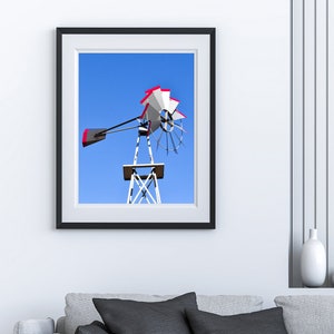 Windmill, Wind Mill, Beautiful Small Windmill, Perfect Blue Sky, Digital Print, Digital Printable Art, Home Decor, Wall Decor