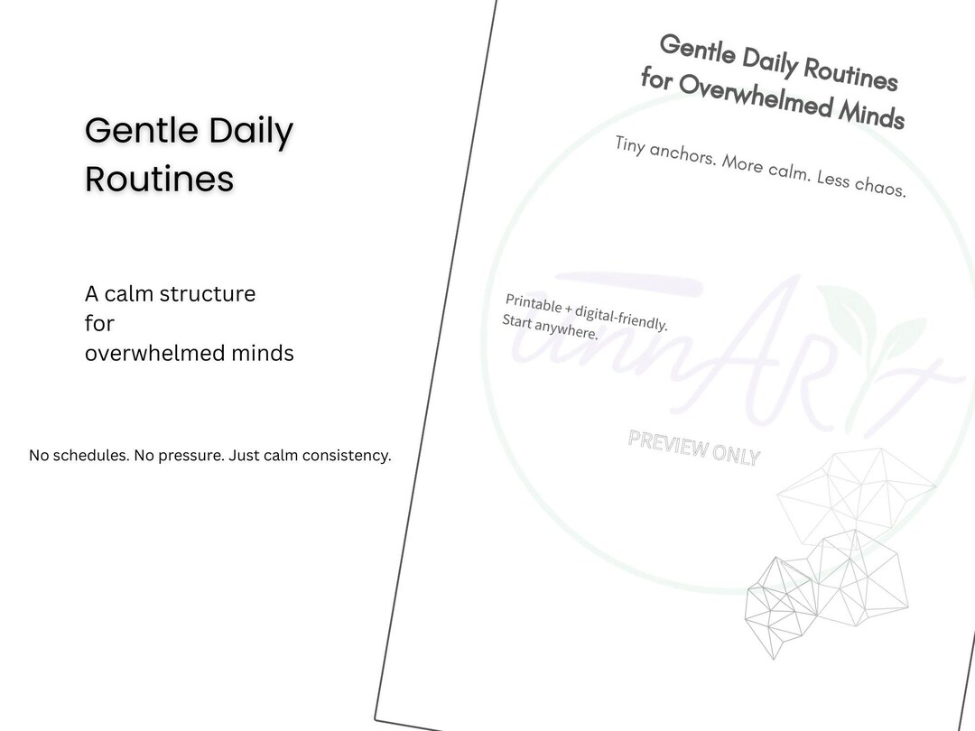 Overwhelmed Routine Gentle Routines for Overwhelmed Minds | Calm Planner Printable ...