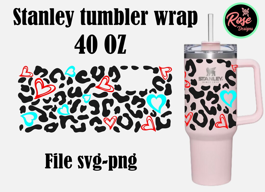 40oz tumbler w/ handle Leopard Wrap Top Half - Digital File - SVG