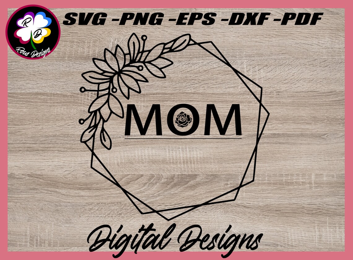 Download Mom floral hexagon svg Mothers day modern svgMama clipart | Etsy