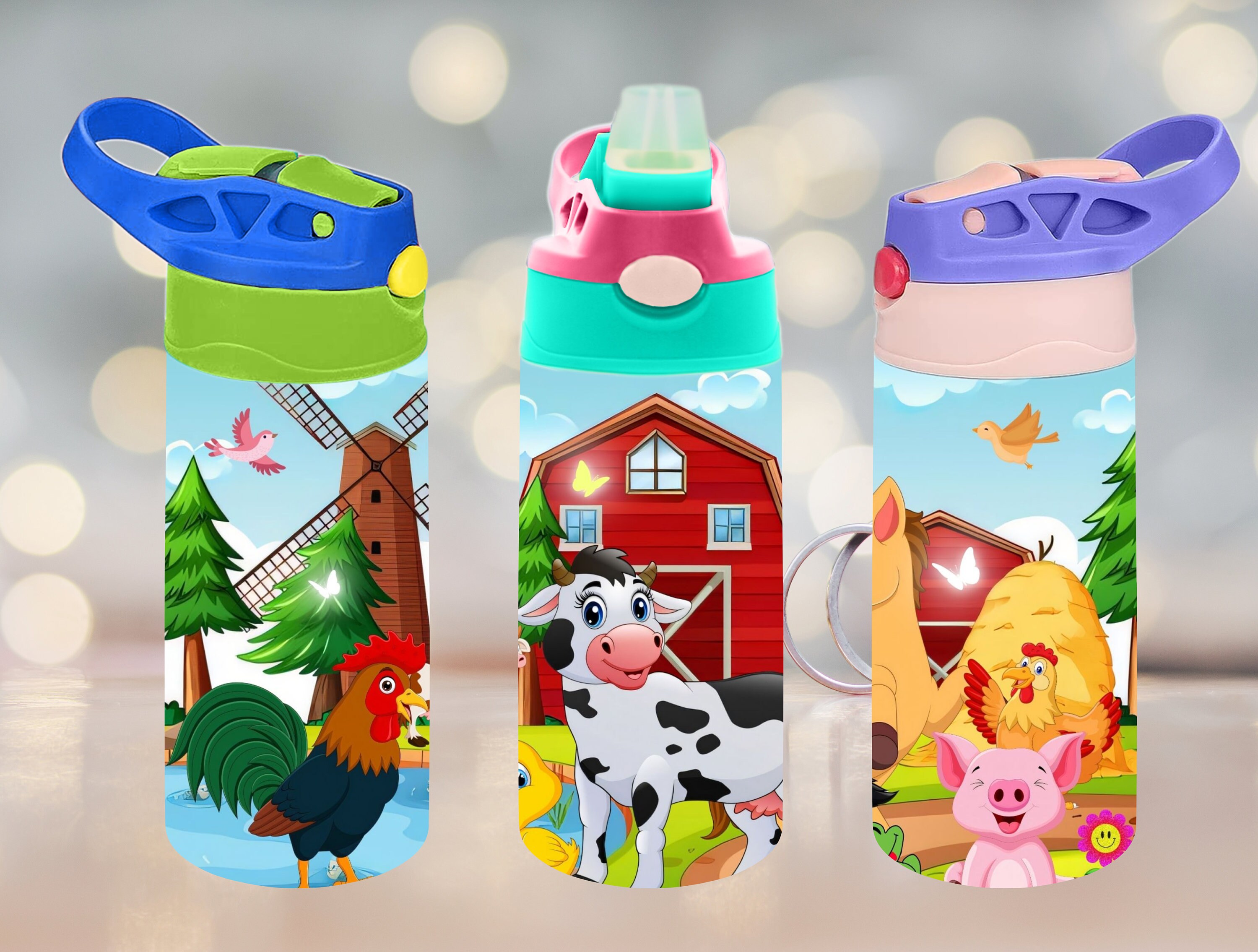 Farm Animals Stainless Steel Baby Bottle, 2 Designs, 8 Oz, Barn, Country,  Baby Shower, Baby Gift, Girl, Boy 
