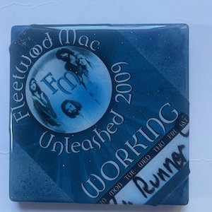 FLEETWOOD MAC Hand Painted Tile Coaster with Genuine Fleetwood Mac Artist Working Pass