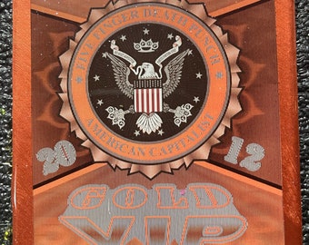 FIVE FINGER Death Punch  Hand Painted Tile Coaster with Genuine Five Finger Death Punch Artist VIP Pass