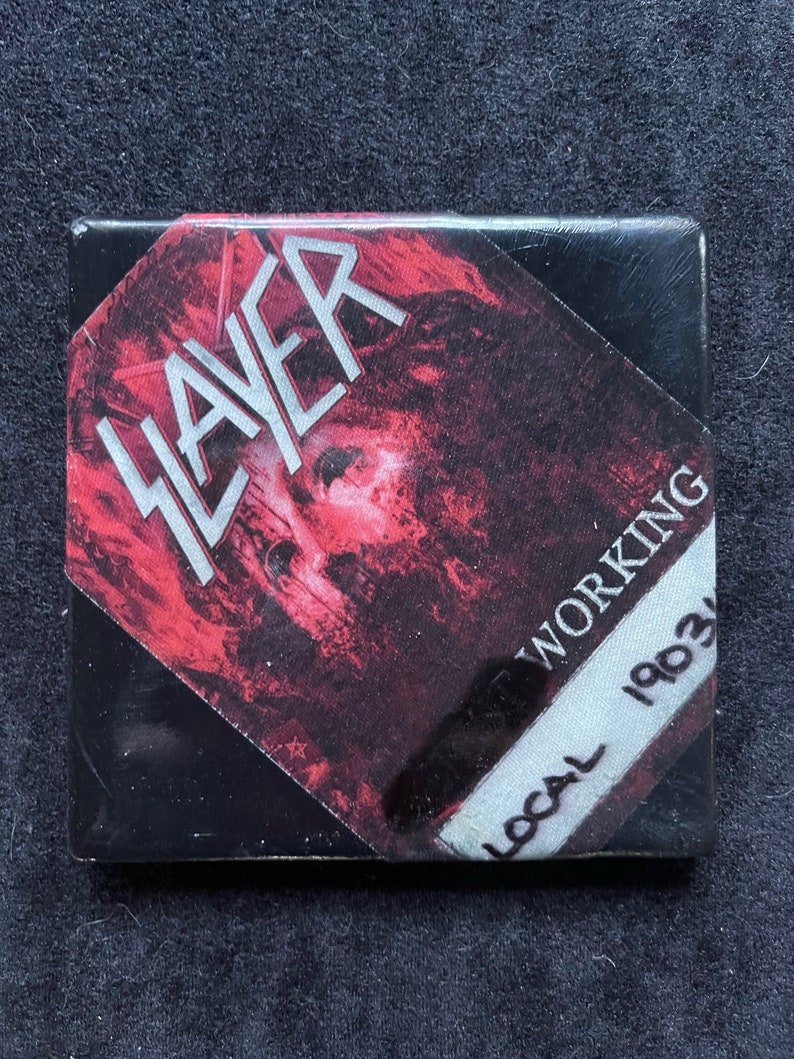 Rare SLAYER Hand Painted Tile Coaster with Genuine Slayer Artist Working Pass