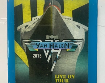 VAN HALEN Hand Painted Tile Coaster with Genuine and Rare Van Halen Artist Working Pass