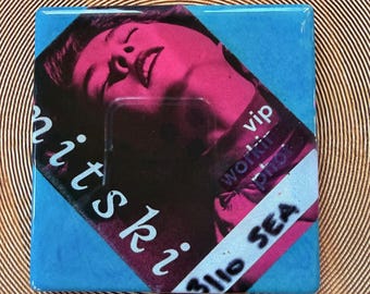 MITSKI Hand Painted Tile Coaster with Genuine Mitski Artist VIP Show Pass