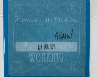 FLORENCE and the MACHINE Hand Painted Tile Coaster with Genuine rare Florence & the Machine Artist Working Pass